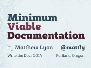 Title Card: Minimum Viable Documentation