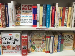(image of cookbooks at a bookstore)